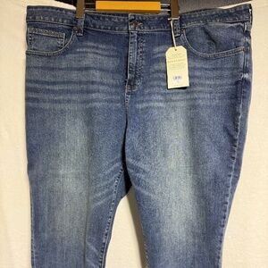 Lucky Brand Reese Boyfriend Jeans Womens Plus 24W Blue Denim Cropped Tapered Leg